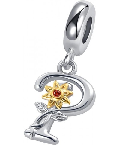 Letter A-Z Initial Charms Sunflower Birthday Alphabet Bead Charms for Bracelets Necklaces P $7.41 Bracelets