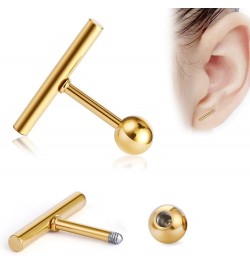 Stainless Steel Line Stick Simple Studs Earrings for Women gold 8mm 3pairs $7.50 Earrings