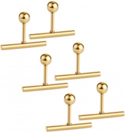 Stainless Steel Line Stick Simple Studs Earrings for Women gold 8mm 3pairs $7.50 Earrings