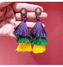 Bohemian Layered Handwoven Long Fringe Tassel Dangle Earrings for Women Girls Boho Colorful Tiered Thread Beads Big Large Sta...