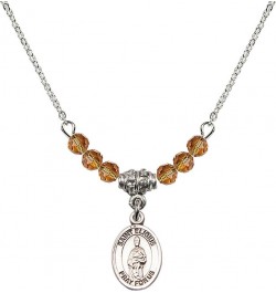 November Birth Month Bead Necklace with Catholic Patron Saint Petite Charm, 18 Inch Saint Eligius $32.44 Necklaces