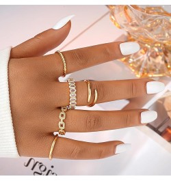 10 PCS Dainty 14K Gold Rings for Women Teen Girls, Open Twist Simulated Diamond Criss Cross Designs, Perfect for Stacking Lay...