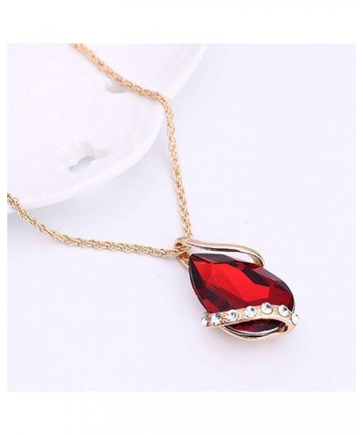 Women Rhinestone Necklace Hook Earrings Party Prom Jewelry Gift Set Red White $4.95 Others