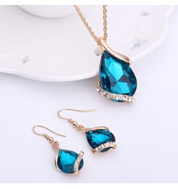 Women Rhinestone Necklace Hook Earrings Party Prom Jewelry Gift Set Red White $4.95 Others