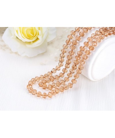 Long Crystal Wrap Necklace Women Beaded Knotted Jewelry Champagne Bling Beads Strands Endless Necklace 48 Inch Necklace $9.68...