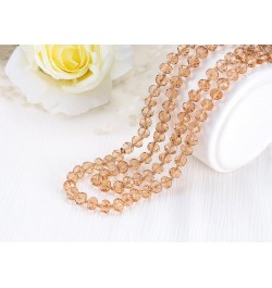 Long Crystal Wrap Necklace Women Beaded Knotted Jewelry Champagne Bling Beads Strands Endless Necklace 48 Inch Necklace $9.68...