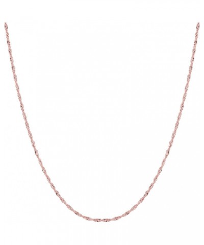 14k Rose Gold Singapore Chain Necklace, 1.0mm $64.24 Others