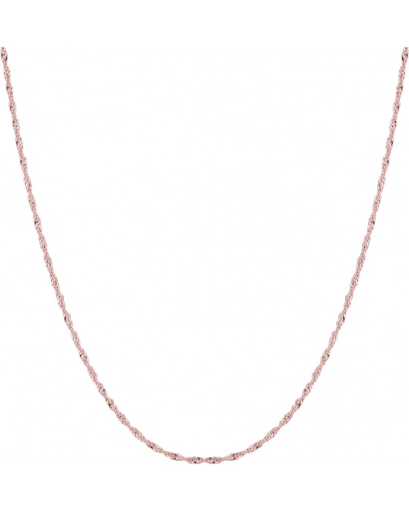 14k Rose Gold Singapore Chain Necklace, 1.0mm $64.24 Others