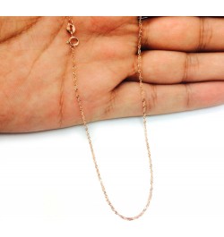 14k Rose Gold Singapore Chain Necklace, 1.0mm $64.24 Others