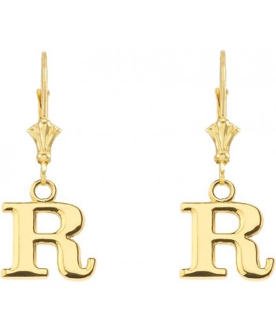 Elegant 14k Yellow Gold Personalized A-Z Initial Earrings R $87.39 Earrings