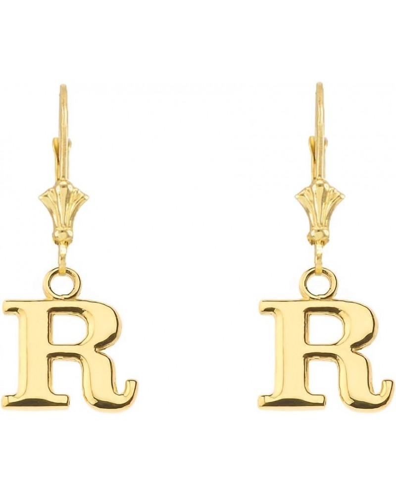 Elegant 14k Yellow Gold Personalized A-Z Initial Earrings R $87.39 Earrings