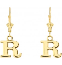 Elegant 14k Yellow Gold Personalized A-Z Initial Earrings R $87.39 Earrings