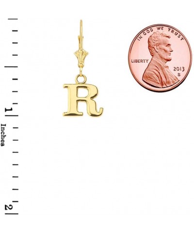 Elegant 14k Yellow Gold Personalized A-Z Initial Earrings R $87.39 Earrings