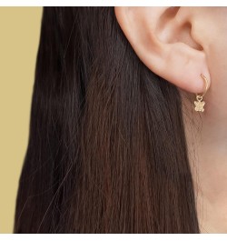 Real Solid 14K Gold Charm Dangling Endless Hoop Earrings- Great for 1st Or Second Hole Cute Butterfly $21.00 Earrings