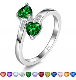 Adjustable Women Heart Ring Birthstone Rings for Women Simulated Gemstone 925 Sterling Silver Promise Ring for her Women Stat...