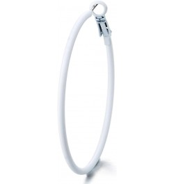 Classic Large Circle Statement Hoop Huggie Hinged Stud Earrings A-Metal Color: White $9.71 Earrings