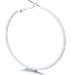 Classic Large Circle Statement Hoop Huggie Hinged Stud Earrings A-Metal Color: White $9.71 Earrings