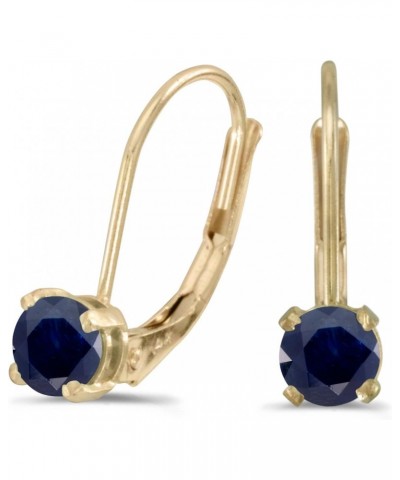 14k Yellow Gold Round Sapphire Lever-back Earrings $40.05 Earrings