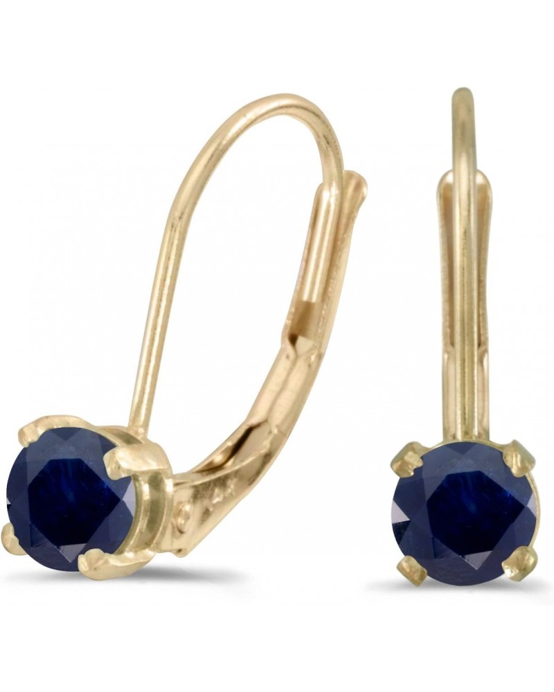 14k Yellow Gold Round Sapphire Lever-back Earrings $40.05 Earrings