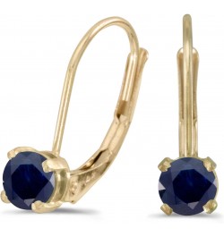 14k Yellow Gold Round Sapphire Lever-back Earrings $40.05 Earrings