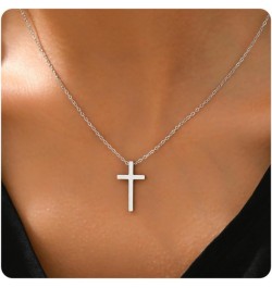 18K Gold Plated Sideways Cross Necklace for Women Stainless Steel Dainty Tiny Cross Pendant Necklace Minimalist Simple Jewelr...