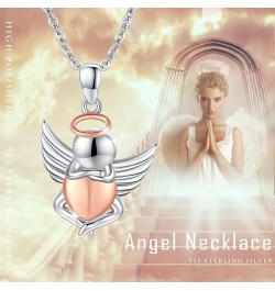 Angel Jewelry 925 Sterling Silver Angel Earrings Angel Necklace Jewelry Guardian Angel Gift Angel Wings Jewelry for Women Nau...