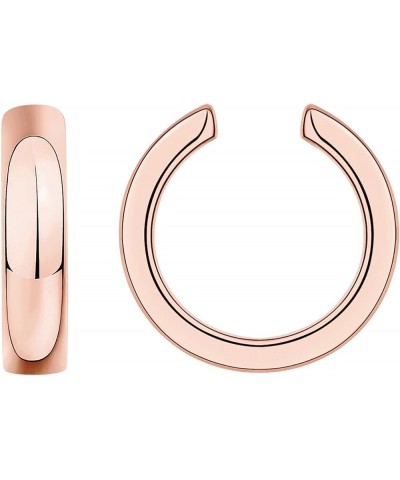 925 Sterling Silver 14K Gold Plated Round Huggie Ear Cuff Gold Earrings for Women | Clip On Cartilage Rose Gold Wide $11.09 E...