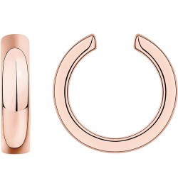 925 Sterling Silver 14K Gold Plated Round Huggie Ear Cuff Gold Earrings for Women | Clip On Cartilage Rose Gold Wide $11.09 E...