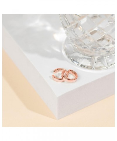 925 Sterling Silver 14K Gold Plated Round Huggie Ear Cuff Gold Earrings for Women | Clip On Cartilage Rose Gold Wide $11.09 E...