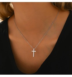 18K Gold Plated Sideways Cross Necklace for Women Stainless Steel Dainty Tiny Cross Pendant Necklace Minimalist Simple Jewelr...