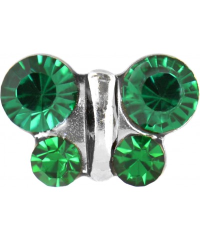 Sensitive Stainless Steel Birthstone Crystal Butterfly Stud Earrings - May/Emerald $10.12 Earrings