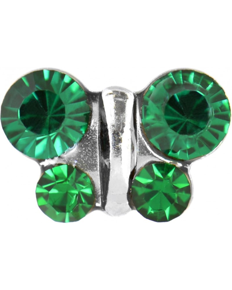 Sensitive Stainless Steel Birthstone Crystal Butterfly Stud Earrings - May/Emerald $10.12 Earrings