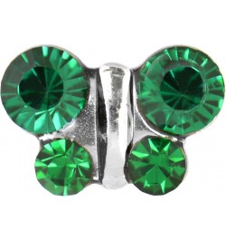 Sensitive Stainless Steel Birthstone Crystal Butterfly Stud Earrings - May/Emerald $10.12 Earrings