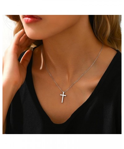 18K Gold Plated Sideways Cross Necklace for Women Stainless Steel Dainty Tiny Cross Pendant Necklace Minimalist Simple Jewelr...