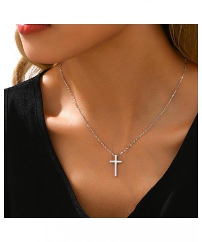 18K Gold Plated Sideways Cross Necklace for Women Stainless Steel Dainty Tiny Cross Pendant Necklace Minimalist Simple Jewelr...