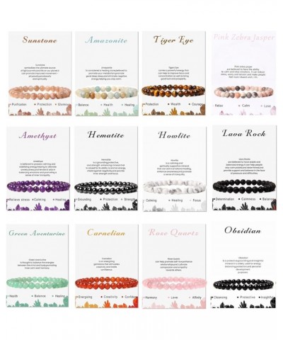 12Pcs 6mm Beaded Stretch Bracelet Handmade Round Bracelet for Women Multicolor Matte Beads Elastic Bracelet 12pcs $11.56 Brac...