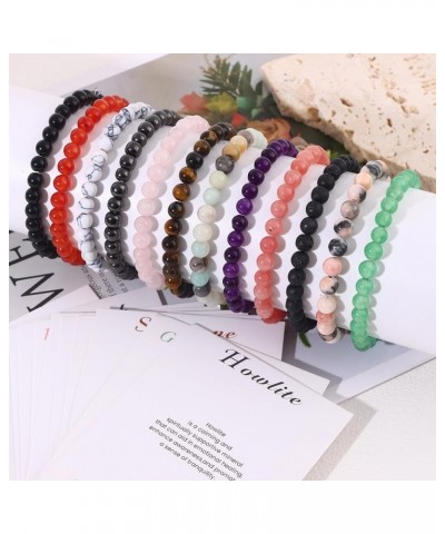 12Pcs 6mm Beaded Stretch Bracelet Handmade Round Bracelet for Women Multicolor Matte Beads Elastic Bracelet 12pcs $11.56 Brac...