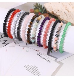 12Pcs 6mm Beaded Stretch Bracelet Handmade Round Bracelet for Women Multicolor Matte Beads Elastic Bracelet 12pcs $11.56 Brac...