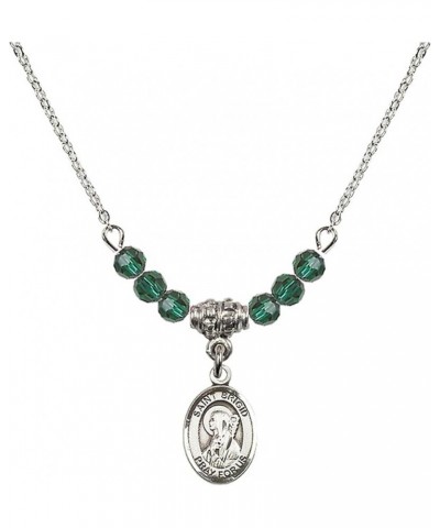 May Birth Month Bead Necklace with Catholic Patron Saint Petite Charm, 18 Inch Saint Brigid of Ireland $32.51 Necklaces