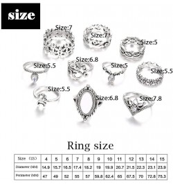 38Pcs Vintage Knuckle Rings Set Gemstone Bohemian Stackable Finger Rings Midi Rings for Women Aesthetic Hollow Carved Crystal...