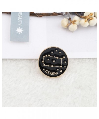 Zodiac Sign Constellation Brooch Astrology Horoscope Birthday Gift for Women Man Astrology Enamel Pins for Birth Gemini Brooc...