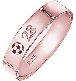 925 Sterling Silver Personalized Soccer Ball Engraved Band Ring Custom Made with Any Name Rose Gold $21.39 Rings