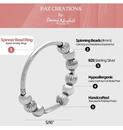 Paz Creations Sterling Silver Bead Ring For Women, Stylish Anxiety Rings, Designer ring, One-year warranty 6 Silver - Greed a...