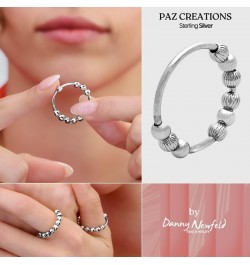 Paz Creations Sterling Silver Bead Ring For Women, Stylish Anxiety Rings, Designer ring, One-year warranty 6 Silver - Greed a...