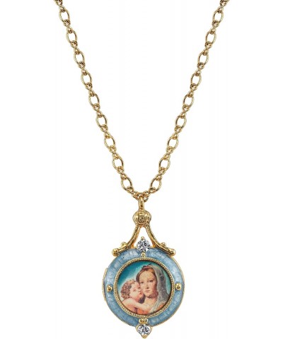 14K Gold Dipped Mary And Child Locket Pendant Necklace For Women 18 $28.60 Necklaces