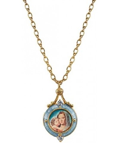 14K Gold Dipped Mary And Child Locket Pendant Necklace For Women 18 $28.60 Necklaces