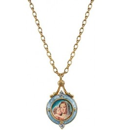 14K Gold Dipped Mary And Child Locket Pendant Necklace For Women 18 $28.60 Necklaces