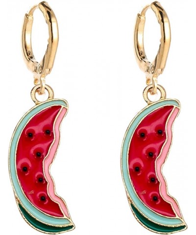 Colorful Strawberry Watermelon Avocado Lemon Shape Fruits Earrings for Women Girls Jewelry B $5.77 Earrings