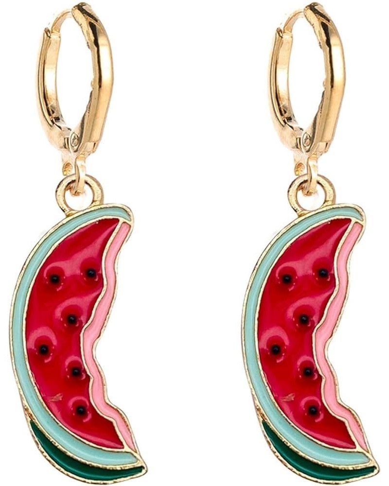 Colorful Strawberry Watermelon Avocado Lemon Shape Fruits Earrings for Women Girls Jewelry B $5.77 Earrings