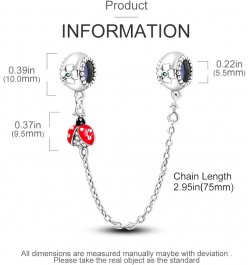 925 Sterling Silver Safety Chain for Bracelets Charms Dangle Pendants Beads Jewelry Gift for Women Girls Ladybug $10.99 Brace...